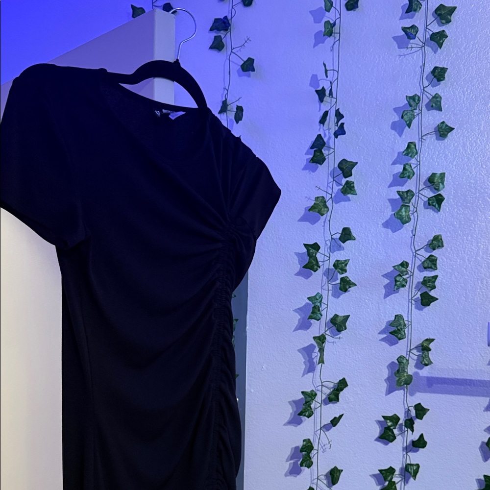 Divided Black Mesh Detail Top